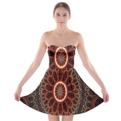 Circles Shapes Psychedelic Symmetry Strapless Bra Top Dress by Alisyart