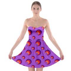 Scatter Shapes Large Circle Red Orange Yellow Circles Bright Strapless Bra Top Dress