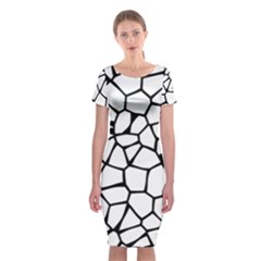 Seamless Cobblestone Texture Specular Opengameart Black White Classic Short Sleeve Midi Dress by Alisyart