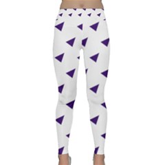 Triangle Purple Blue White Classic Yoga Leggings by Alisyart