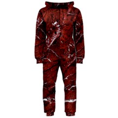 Texture Stone Red Hooded Jumpsuit (ladies)  by Alisyart
