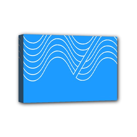 Waves Blue Sea Water Mini Canvas 6  X 4 