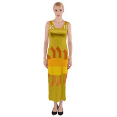 Animals Scorpio Zodiac Orange Yellow Fitted Maxi Dress