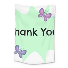 Colorful Butterfly Thank You Animals Fly White Green Small Tapestry