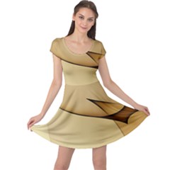 Edge Gold Wave Cap Sleeve Dresses
