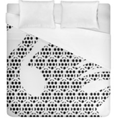 Honeycomb Swan Animals Black White Plaid Duvet Cover (king Size)