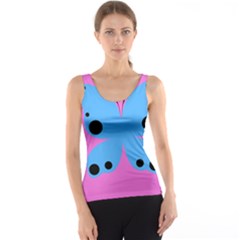 Pink Blue Butterfly Animals Fly Tank Top