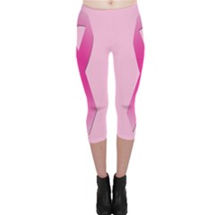 Pink Breast Cancer Symptoms Sign Capri Leggings  by Alisyart