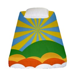 Sunlight Clouds Blue Yellow Green Orange White Sky Fitted Sheet (single Size)