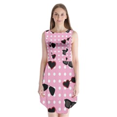 Pisunglass Tech Pink Pattern Sleeveless Chiffon Dress   by Simbadda