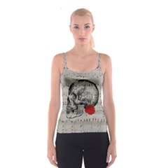 Skull And Rose  Spaghetti Strap Top by Valentinaart