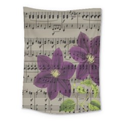 Vintage Purple Flowers Medium Tapestry by Valentinaart