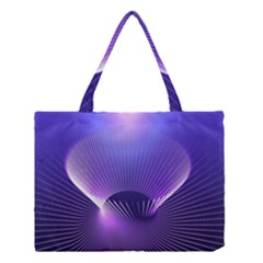 Abstract Fractal 3d Purple Artistic Pattern Line Medium Tote Bag by Simbadda