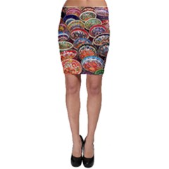 Art Background Bowl Ceramic Color Bodycon Skirt by Simbadda