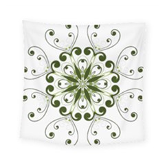 Frame Flourish Flower Green Star Square Tapestry (small) by Alisyart