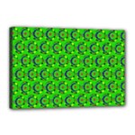 Green Abstract Art Circles Swirls Stars Canvas 18  x 12 