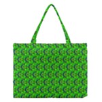Green Abstract Art Circles Swirls Stars Medium Tote Bag