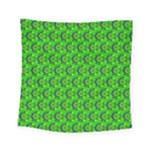 Green Abstract Art Circles Swirls Stars Square Tapestry (Small)
