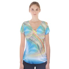 Glow Motion Lines Light Short Sleeve Front Detail Top by Alisyart