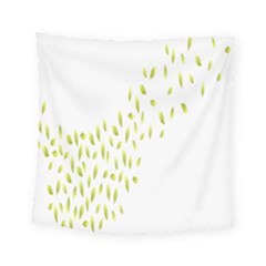 Leaves Leaf Green Fly Landing Square Tapestry (small)