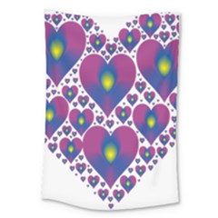 Heart Love Valentine Purple Gold Large Tapestry by Alisyart