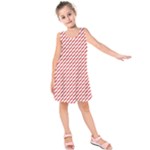 Pattern Red White Background Kids  Sleeveless Dress