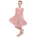 Pattern Red White Background Kids  Short Sleeve Dress