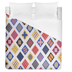 Plaid Triangle Sign Color Rainbow Duvet Cover (queen Size) by Alisyart