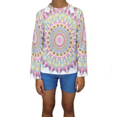 Kaleidoscope Star Love Flower Color Rainbow Kids  Long Sleeve Swimwear by Alisyart