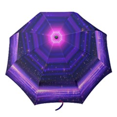 Space Planet Pink Blue Purple Folding Umbrellas by Alisyart