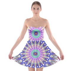 Prismatic Line Star Flower Rainbow Strapless Bra Top Dress by Alisyart