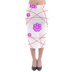 Atom Physical Chemistry Line Red Purple Space Midi Pencil Skirt by Alisyart