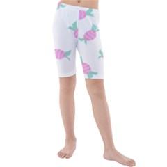 Candy Pink Blue Sweet Kids  Mid Length Swim Shorts