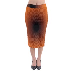 Abstract Circle Hole Black Orange Line Midi Pencil Skirt by Alisyart
