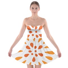Circle Orange Strapless Bra Top Dress