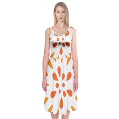 Circle Orange Midi Sleeveless Dress by Alisyart