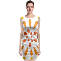 Circle Orange Classic Sleeveless Midi Dress by Alisyart
