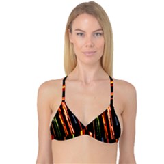Colorful Diagonal Lights Lines Reversible Tri Bikini Top by Alisyart