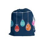 Easter Egg Balloon Pink Blue Red Orange Drawstring Pouches (Large) 