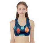 Easter Egg Balloon Pink Blue Red Orange Sports Bra with Border