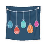 Easter Egg Balloon Pink Blue Red Orange Square Tapestry (Small)