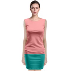 Flag Color Pink Blue Line Classic Sleeveless Midi Dress by Alisyart