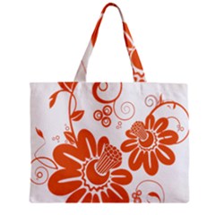 Floral Rose Orange Flower Zipper Mini Tote Bag by Alisyart