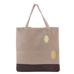 Minimalist Circle Sun Gray Brown Grocery Tote Bag by Alisyart
