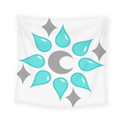 Moon Water Star Grey Blue Square Tapestry (small)
