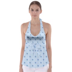 Blue Butterfly Line Animals Fly Babydoll Tankini Top