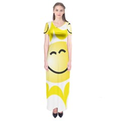 The Sun A Smile The Rays Yellow Short Sleeve Maxi Dress by Simbadda