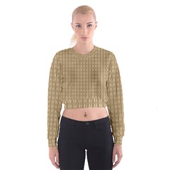 Pattern Background Brown Lines Women s Cropped Sweatshirt by Simbadda