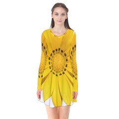 Transparent Flower Summer Yellow Flare Dress by Simbadda