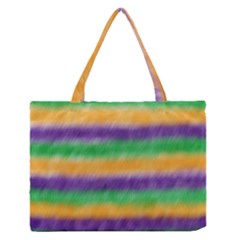 Mardi Gras Strip Tie Die Medium Zipper Tote Bag by PhotoNOLA